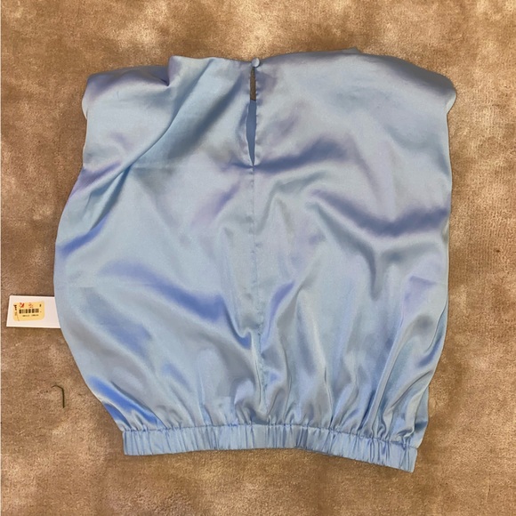 Blue satin blouse - Picture 4 of 4
